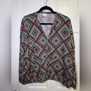 Lularoe Supply Bomber Zip Close Multicolored Jacket- Size Lg NWT